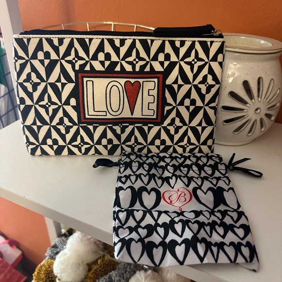 Brighton Handbags - BRIGHTON “Love” Canvas Cosmetic Pouch with Matching Drawstring Bag(NWOT)